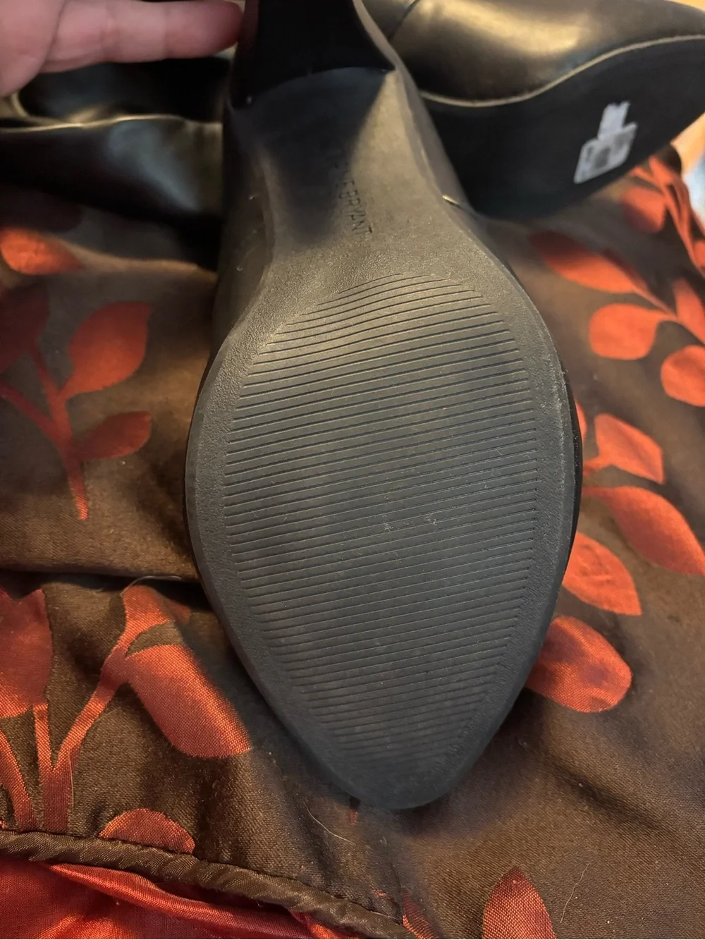 Lane Bryant Black Faux-Leather Over-the-Knee High-Heel Boots